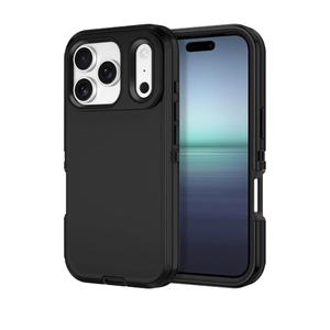 I-HONVA for iPhone 17 Pro Max Case Shockproof Dust/Drop Proof 3-Layer Full Body Protection [Without Screen Protector] Rugged Heavy Duty Cover Case for Apple iPhone 17 Pro Max 6.9" 2025,Black