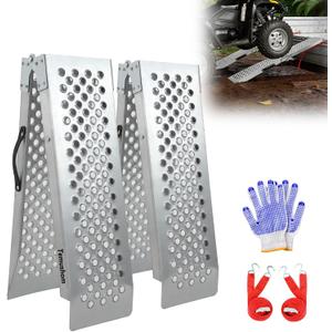Temushom 59" Folding Shed Ramps for Lawn Mowers, 1320 lbs Capacity,2 Pcs
Anti-Slip Metal Loading Ramps for Motorcycles, Shed Ramp for Riding Mowers, Trailer, ATVs, UTVs, Dirt Bikes, Trucks