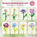 Valentine's Day Gifts Party Favor 24Pcs Gifts Flowers Bouquet Botanical Building Block Sets Home Plant Decor Birthday Gifts for Adults Women Boys Girls 8-12+