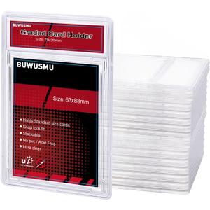 50 pcs 35 PT Acrylic Graded Card Holders, Card Protectors with Label Position for Trading Cards(2.5 x 3.54 Inch), Slab Baseball Fit for MTG TCG and Sport Cards Storage and Display