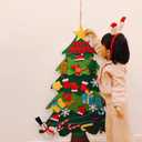 Felt Christmas Tree Set, 3.2ft Wall Hanging DIY Christmas Tree with LED Light Strings Detachable Ornaments DIY Felt Tree Craft Kits for Xmas Gifts Home Door Decoration