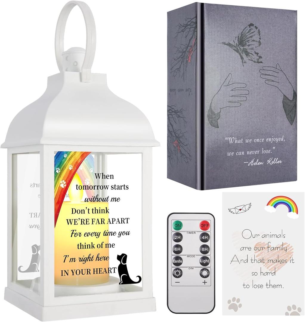 Dog Memorial Gifts with Remote - Sympathy Bereavement Gifts for Loss of Dog, Rainbow Bridge