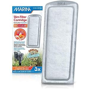Marina Bio Clear Ceramic Replacement Cartridge for Slim Filters, 3 Pack – Optimal Filtration for a Healthy Aquarium,White