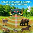 2026 Solar Ultrasonic Animal Repellent Outdoor Cat Deterrent Deer Repellent Devices,Upgraded Waterproof Dog Repeller with Motion Sensor,Flashing Lights,Scare Squirrels Rabbits Raccoons Skunks Garden