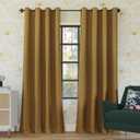 Sun Zero Nordic 2-Pack Theater Grade Noise Reducing Extreme 100% Blackout Grommet Curtain Panel Pair, 52" x 84, Gold