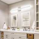 SOLFART Bathroom Vanity Light Fixtures 48 Inch Led Brushed Nickel Bathroom Light Fixtures 6000K