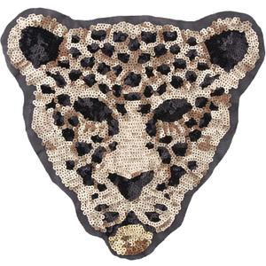 Iron on Leopard Patch Sequin Patches Embroidered Badge Motif Applique Patch for Clothing Jeans T-Shirt