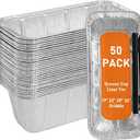 50-Pack 5017 Griddle Grease Cup Liners Aluminum Foil Drip Pan Grease Catcher Cup Liner for Griddle 17, 22, 28, 36 Inch Griddle, Disposable Grill Grease Trays