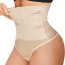 JOSERGO Thong Shapewear For Women Tummy Control Butt Lifting Shapewear High Waisted Body Shaper Womens Thong Underwear, M