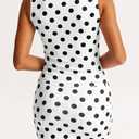 Women's Polka Dot Two Piece Sleeveless Crop Top Mini Skirt Y2K Party Summer Trendy 2026 Outfit (XS)