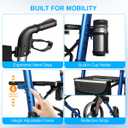 Ageless Joy Rollator Stroller Foldable Rollator Walker with Seat for Seniors,Aluminum Frame