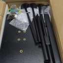 NiHome Freestanding Toilet Paper Holder with Adjustable Height, Large Capacity Storage for 6 Rolls, Platform Shelf, and Enclosed Storage for Bathroom Essentials - Easy Assembly, No Drilling Required (Black)