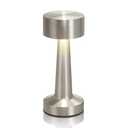 Butech Portable LED Table Lamp, 3-Levels Brightness Metal Desk Lamp,3 Color Touch Control Rechargeable lamp, Ideal Bedside Lamp for Nightstand,Bedroom, Living Room (Silver)