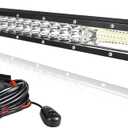 Willpower 24 inch 216W 12000LM Single Row Slim LED Light Bar Spot Beam LED Golf Cart Work Light Bar IP67 Waterproof Fog Light bar + Wiring Harness for RZR Boat ATV UTV Trucks SUV Tractor,DC 12V 24V (24 inch 216 +Wiring)