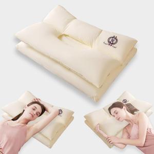 YOUPI Cervical Neck Pillow for sleeping, Ergonomic Design Bed Pillow for Side/Back/Stomach Sleeper, Dual-Height Support Pillow for Neck Pain Relief, Hypoallergenic & Odor-Free with Baby Safe Materials (Cream White)
