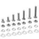 280PCs 1/4-20 Hex Bolts Screws Hex Nuts Flat Washers Lock Washer Kit, Stainless Steel 304, Fully Threaded Hex Bolt 1/4-20 x 1/2" 3/4" 1" 1-1/4" 1-1/2" 1-3/4" 2" Length