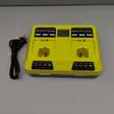 Ryobi 2Port P117 Dual Chemistry 18V Battery Charger - Fast Charger for Ryobi 18V Max Lithium NiCd Battery
