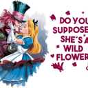 Do You Suppose Cute Girl Romantic Mad Hatter Cheshire Cat Alice in Wonderland Adventurous Creative Minimalist Cartoon Girls Boys Kid Room Design Nursery Fun Home Vinyl Decoration Size (20x18 inch)
