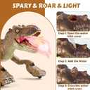 Remote Control Tyrannosaurus Rex Dinosaur Toys for Kids 3-5, 5-7, 8-12, RC T Rex Dino Robot Toy with Spray, Roar & Light, Birthday for 3 4 5 6 7 8 9 10 11 12 Year Old Boys (Brown)