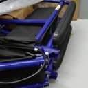 Drive Medical Lightweight Expedition Folding Transport Wheelchair with Hand Brakes - Portable Support - Large Rear Wheels - Compact Folding - Comfortable Design - Blue