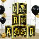 KatchOn, Black and Gold Graduation Balloon Box - 4 Boxes | Black and Gold Grad Decoration Box | Graduation Party Decorations | Grad Party Decorations 2025, Graduation Decorations 2025 | Class of 2025