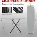 Ironing Board Full Size 54x14, RAINHOL Height Adjustable Iron Board with Thick Padded Cover and Smart Hanger, Heavy Duty Foldable Ironing Table with Silicone Pad Iron Rest, Gray