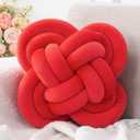 Knot Pillow, Decorative Throw Pillows with Soft Plush for Couch, 12" Knotted Pillows Red Dorm Room Decor Knot Pillow Ball Decorative Cushion for Bed Living Room, Red