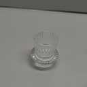 Double Sided Vintage Ribbed Taper Glass Candle Holders,Tea Candle Holder for Table Centerpieces, Wedding Decorations and Dinner Parties (Clear, 6 PCS)