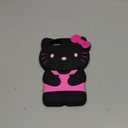 iPhone 5/5S Cell Phone Case, Fashion Cute 3D Cute Kitty Kawaii Soft Silicone Animal tective Gel Shockof Gel Back Cover for Kids Women Girls Boys (Black)