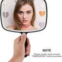 Large Wall Mount Hand Mirror with Handle, for Vanity Makeup Home Salon Travel Use (Square Black 10.3inx7.3in)