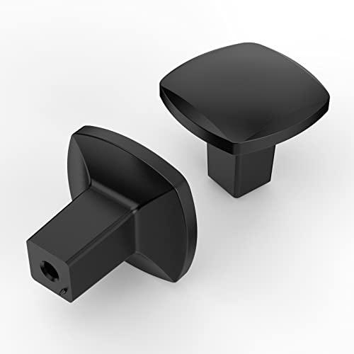 Asidrama 9 Pack Matte Black Cabinet Knobs Kitchen Drawer Knobs Cabinet Pulls Black Cabinet Hardware Square Knobs for Dresser