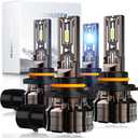 WAIXINGREN Bulb, 26000LM Super Bright 6500K 800% Brighter Bulbs with Turbo Fan, IP68 Waterproof, Plug-N-Play (9005+9006)