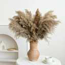 30-inch Tall Nature Pampas Grass Bouquet Decor - Boho Flowers and Feathers for Centerpieces, Perfect for Tall Floor Vase Fillers, Home Decor, Living Room, and Wedding Decor (20Pcs)