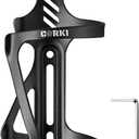 Corki Cycles Left Side Load Water Bottle Cage, Side Entry Bike Water Bottle Holder for Road & Mountain Bikes - 1 Pack - Black-Aluminum Alloy