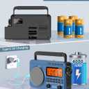 Digital AM FM Shortwave Radio with Best Reception,4000mAh Rechargeable Portable Radio with NOAA Weather Alert, Big Speaker, Digital Tuner and Stereo Earphone,Support Micro SD Card and USB MP3 Player
