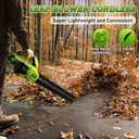 RYAHT Leaf Blower Cordless, Leaf Blower with Battery and Charger - 2 x 4.0Ah Batteries, 2 Speed Modes, 21V Powerful Lightweight Electric Blowers for Lawn Care, Patio Cleaning and Dust, Green