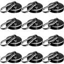 E BAVITE Carabiner Magnetic Hooks, 110LBS Strong Black Magnetic Hooks Heavy Duty with Swivel Carabiner Hook, Great for Hanging for Cruise, Garage, Kitchen, Refrigerator, Locker (12-Pack)
