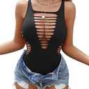 Avidlove Rave Outfits for Women Festival Top Sexy Fishnet Bodysuit Bodycon Party Club Outfit, One Size (S M L), Black