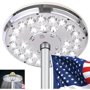 Flagpole Light Solar Powered, Auro 8 Silver Flag Pole Light 29 Bright Huge LED for 15-25 Ft Outdoor Flag Poles, 20 Hour Long-Lasting Spectacular Aurora Lighting, Dusk to Dawn Auto On/Off