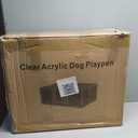 Clear Acrylic Dog Play Pen Indoor - 59 Inch 10-Panel Pet Enclosure for Small Dogs & Cats, Outdoor Use with Door, Easy Assemble & Cleaning