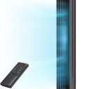 Dreo Tower Fan for Bedroom, 5 Speeds, 4 Modes with 26ft/s Standing Fan, 90 Oscillating Fans for Indoors, 12H & 28dB Quiet Timer, Remote Control, Touch, 40" Bladeless Floor Fan for Home Office, Black