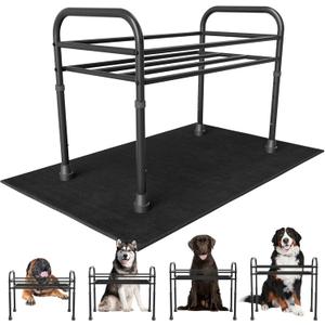 Extra Large & Tall Metal Raised Dog Bowl Stand for Extra Large Dogs, Table Steel Frame Dog Bowls Stand with Mat,Non-Slip,Adjust to 4 Heights 15"-22", Holds 4"-10.5" Diameter Bowl,Bowl Not Included