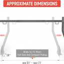 Model X31-J Truck Ladder Rack 800Ibs Capacity with (8) Non-Drilling Z-Clamps Extendable Steel Pick-Up Truck Bed Ladder Rack Two-bar Set - Black