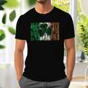 MAIHUN Mens St Patricks Day Shirts St Paddys Four Leaf Clover Shirt Shamrock Irish Holiday Tshirt (Black, M)