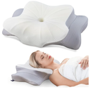 Fyova Cervical Pillow for Neck and Shoulder,Contour Memory Foam Pillow,Ergonomic Neck Support Pillow for Side Back Stomach Sleepers with Pillowcase