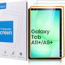 CoBak 2-Pack Tempered Glass Screen Protector for Samsung Galaxy Tab A11 Plus (A11+) 2025 / Tab A9 Plus (A9+) 2023 11-inch, Installation Frame, 9H Hardness, Anti-Scratch (Aid Tool)