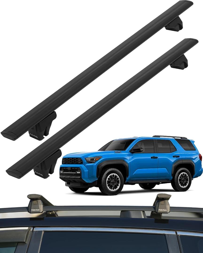 FelicValo 330lbs All-Metal Roof Rack Cross Bars Fit for Toyota 4Runner 2010-2024 with Raised Side Rails, Heavy Duty Extended Crossbars with T-Slot, Lock-Free (for Toyota 4Runner 2010-2024)