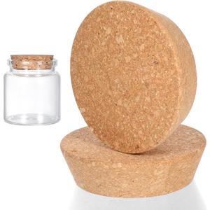 2Pcs Large Cork Bottle Stopper, 4.33 in Tapered Cork Plugs Corks Stoppers 3.5~4.3 Inch Corks Lids for Wine Bottle, Beer Glass, Carafes, Pottery Decorative Bottles and DIY Crafts, 3cm/1.18 Inch Thick