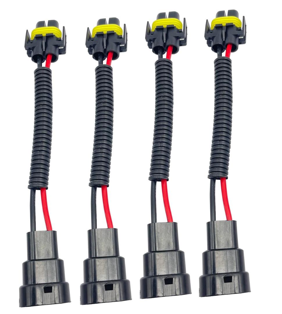 4pcs 9006 9005 to H11 H8 Retrofit Wiring Harness Plug Extension Conversion Cable Wire Connector Adapter Headlight Fog Lights Wiring Harness Plug