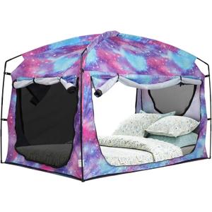 Bed Tent,Portable Privacy Sleeping Bed Canopy,Blackout 90% Drapes for Kids and Adult,Indoor Space Tent with Breathable Large Mesh Windows